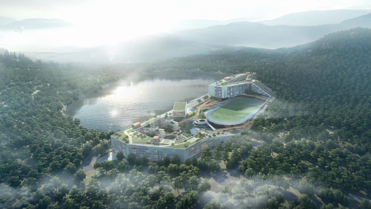 BIM建筑|“塘畔隐园”—深圳市第二十八高级中学建筑方案设计 / 一境建筑设计 BIM建筑|“塘畔隐园”—深圳市第二十八高级中学建筑方案设计 / 一境建筑设计