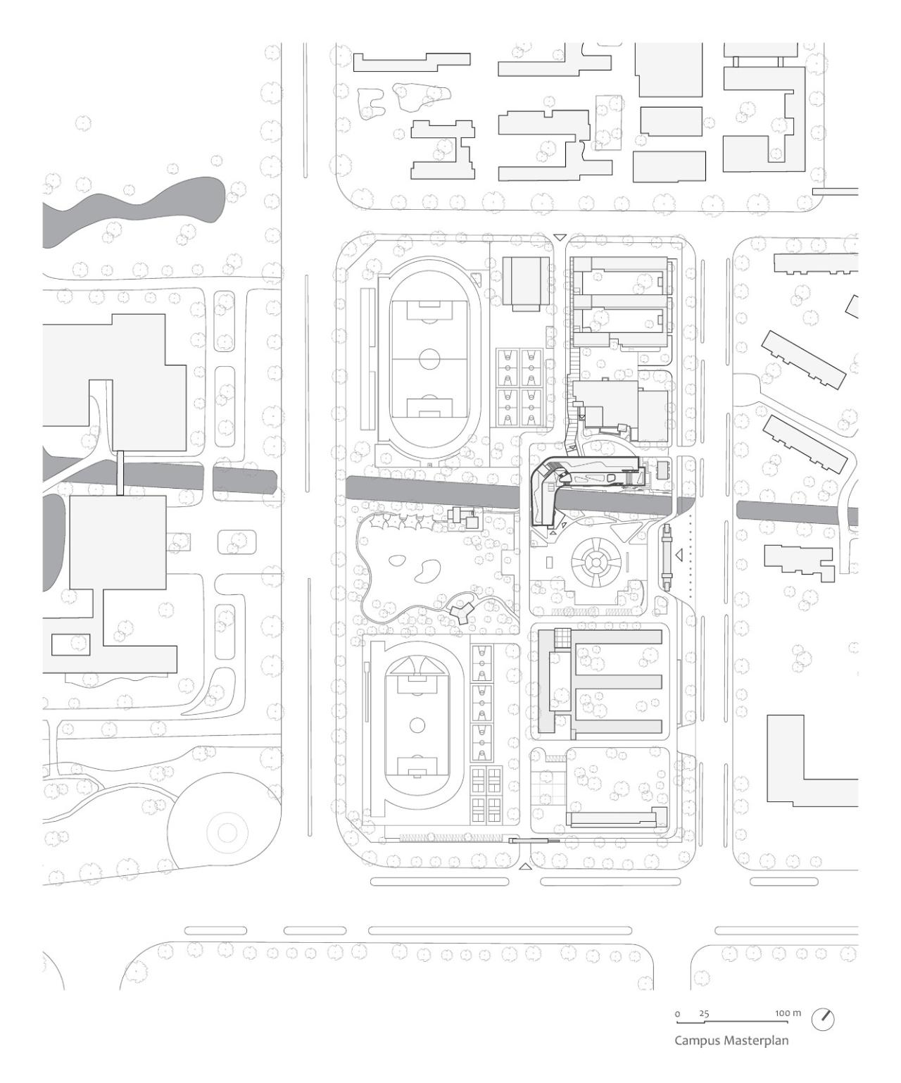 BIM建筑|桥上教学楼 - 盐城外国语学校创新中心 / 普泛建筑 BIM建筑|桥上教学楼 - 盐城外国语学校创新中心 / 普泛建筑
