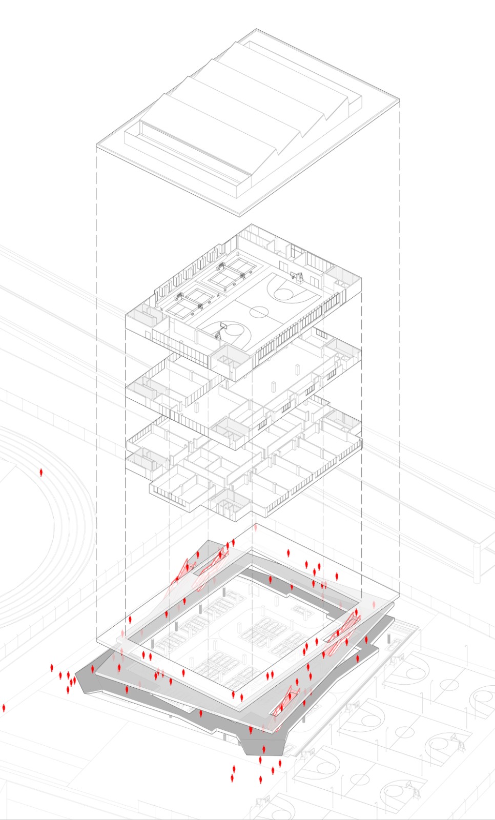 BIM建筑|宜黄一中综合楼 / 以靠建筑 BIM建筑|宜黄一中综合楼 / 以靠建筑