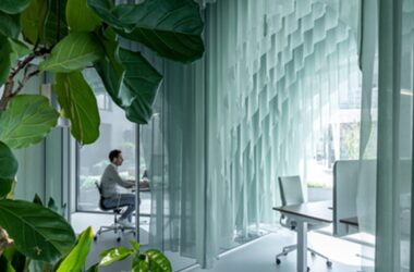 BIM建筑|“超越空间工作室”用织物覆盖阿姆斯特丹办公室-BIM建筑网