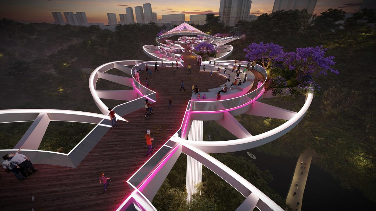 BIM建筑|重庆市北碚区西南大学人行景观桥项目 / 林聪建筑设计工作室 BIM建筑|重庆市北碚区西南大学人行景观桥项目 / 林聪建筑设计工作室