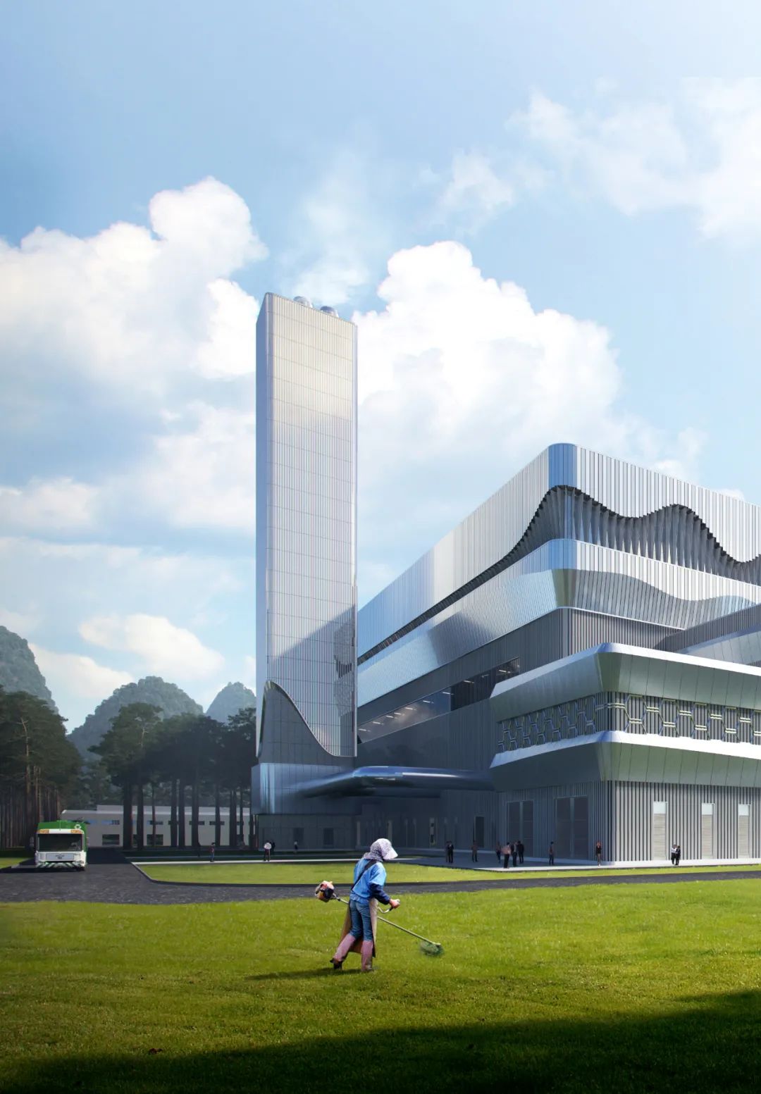 BIM建筑|南宁市双定循环经济产业园生活垃圾焚烧发电厂/ UUA BIM建筑|南宁市双定循环经济产业园生活垃圾焚烧发电厂/ UUA