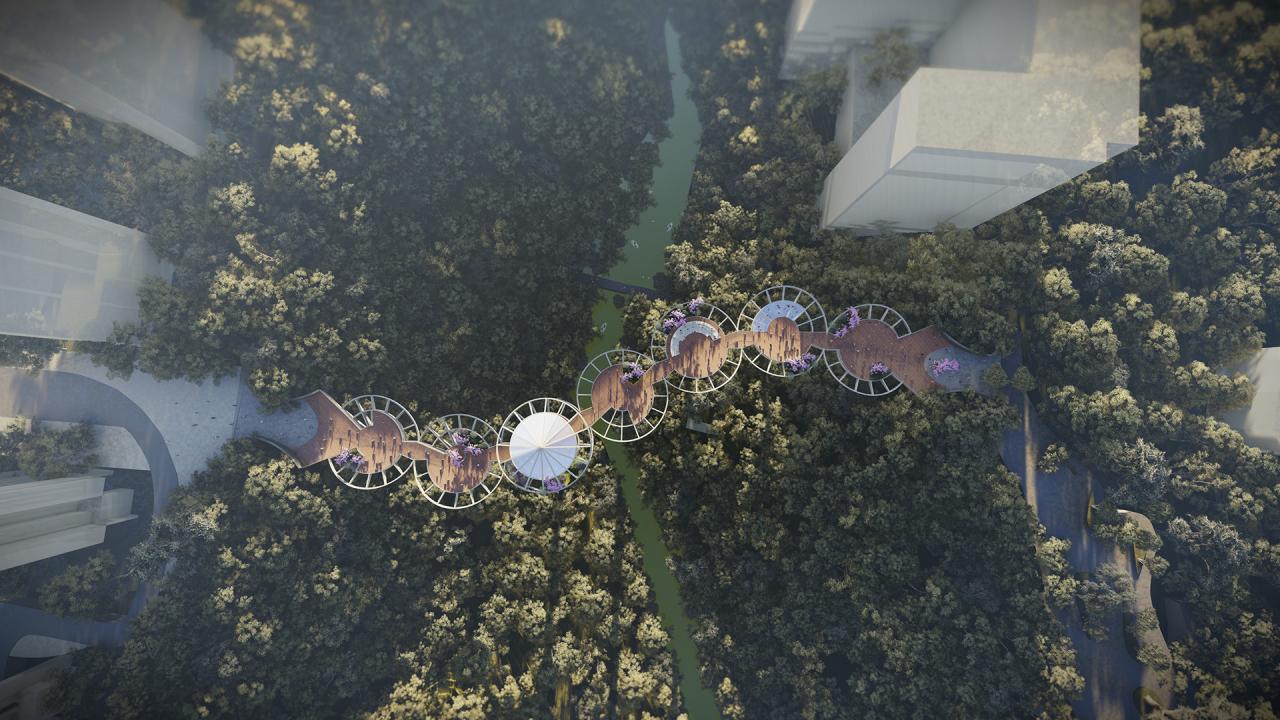 BIM建筑|重庆市北碚区西南大学人行景观桥项目 / 林聪建筑设计工作室 BIM建筑|重庆市北碚区西南大学人行景观桥项目 / 林聪建筑设计工作室