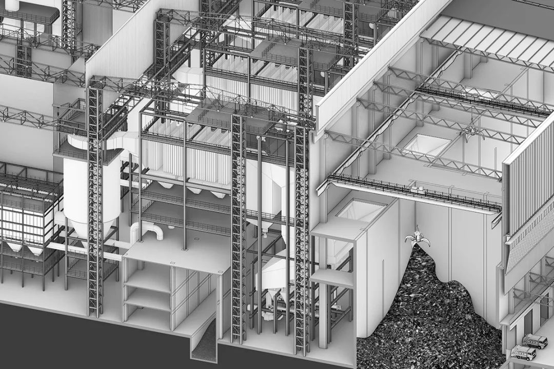 BIM建筑|南宁市双定循环经济产业园生活垃圾焚烧发电厂/ UUA BIM建筑|南宁市双定循环经济产业园生活垃圾焚烧发电厂/ UUA