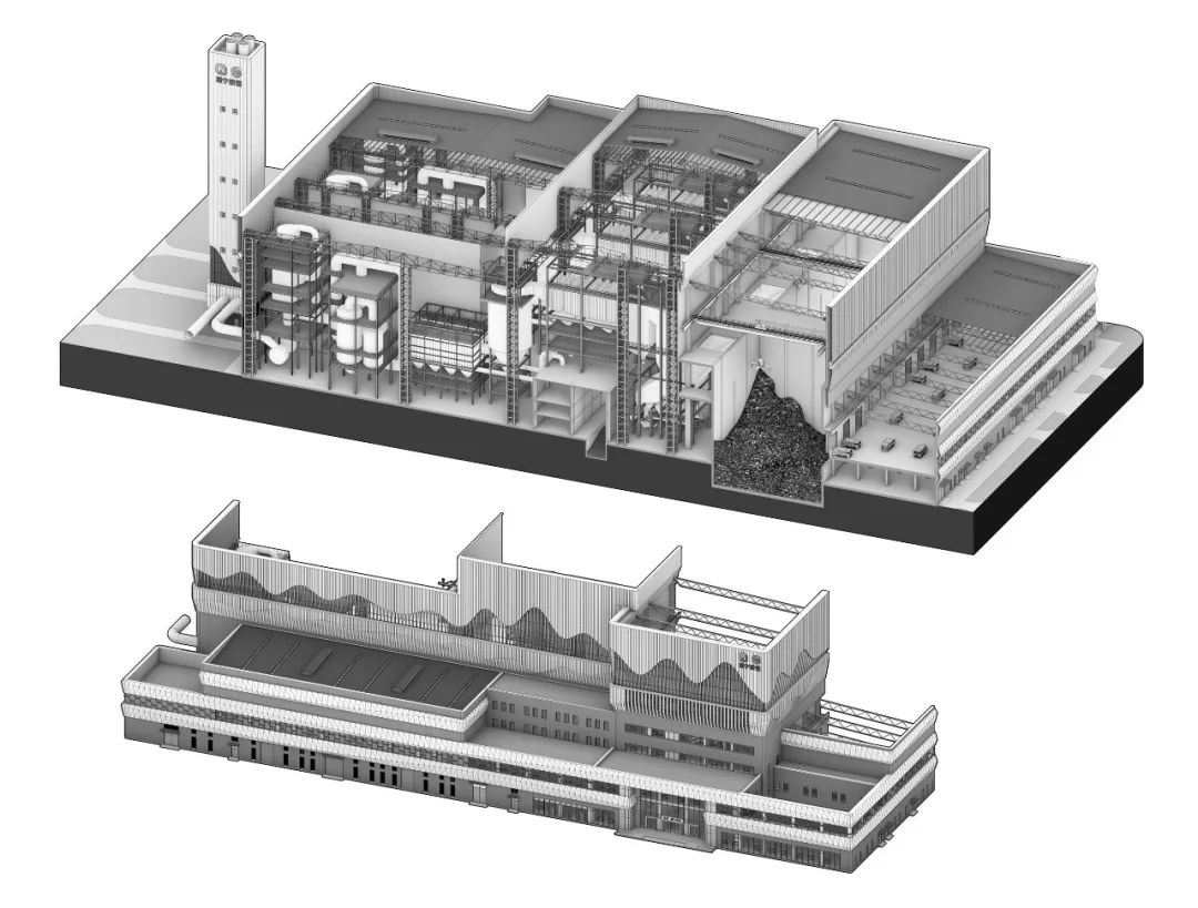 BIM建筑|南宁市双定循环经济产业园生活垃圾焚烧发电厂/ UUA BIM建筑|南宁市双定循环经济产业园生活垃圾焚烧发电厂/ UUA