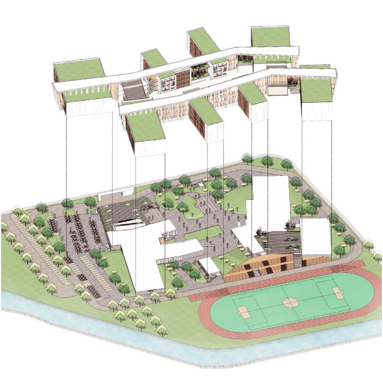BIM建筑|开放式教育园林——宁波万科潘火实验中学 / UA尤安设计 BIM建筑|开放式教育园林——宁波万科潘火实验中学 / UA尤安设计