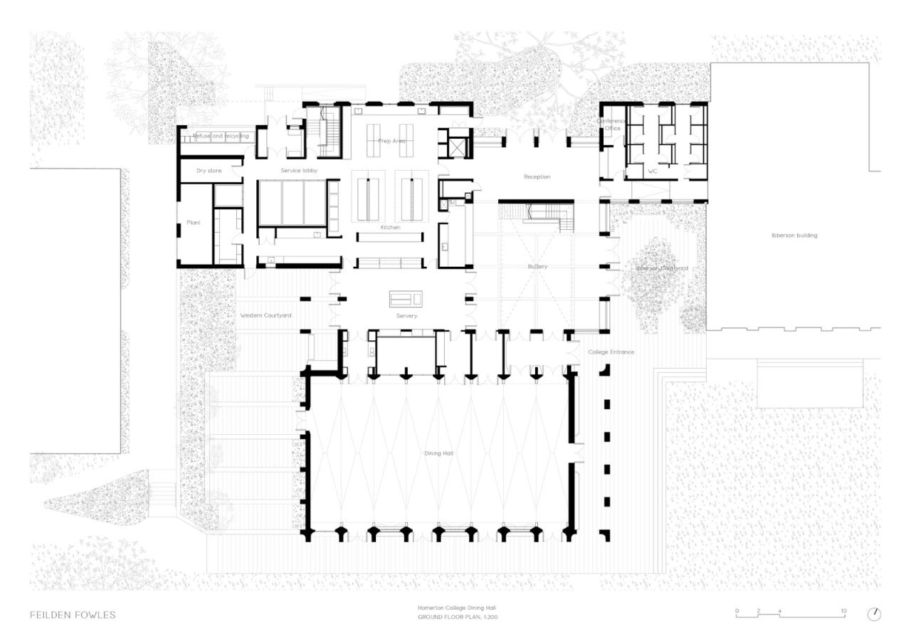 BIM建筑|复古绿釉,剑桥大学食堂 / Feilden Fowles BIM建筑|复古绿釉,剑桥大学食堂 / Feilden Fowles