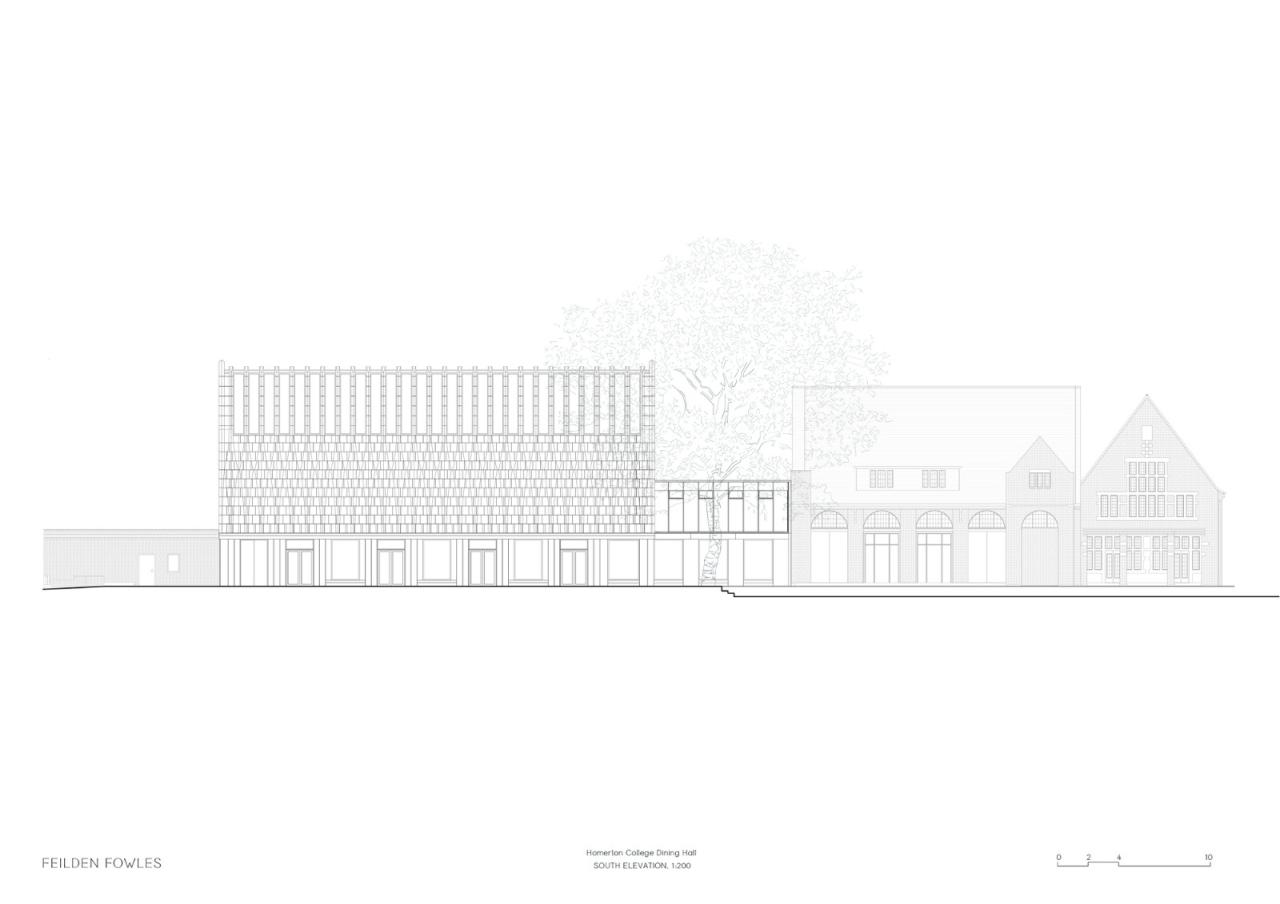 BIM建筑|复古绿釉,剑桥大学食堂 / Feilden Fowles BIM建筑|复古绿釉,剑桥大学食堂 / Feilden Fowles