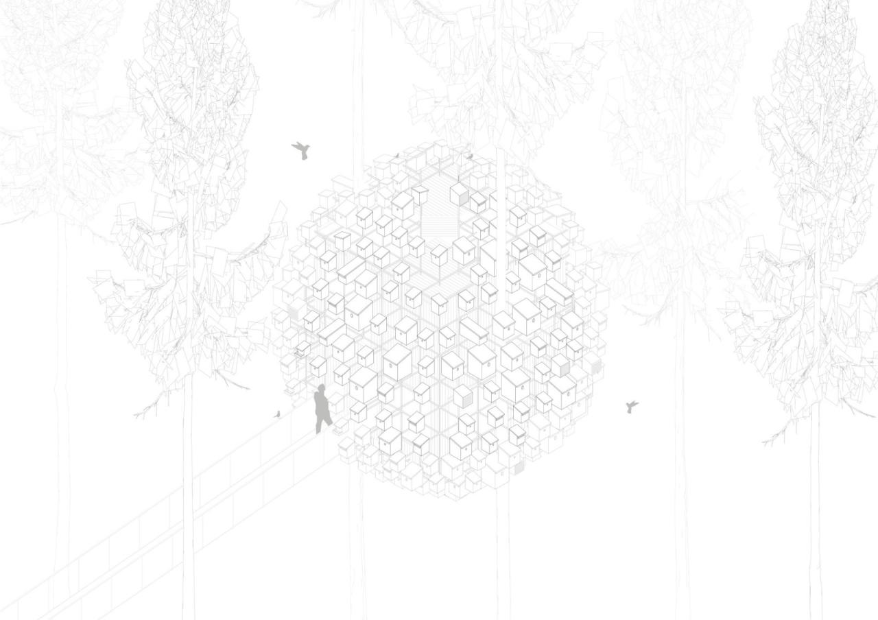 BIM建筑|树顶酒店“生物圈” / BIG BIM建筑|树顶酒店“生物圈” / BIG