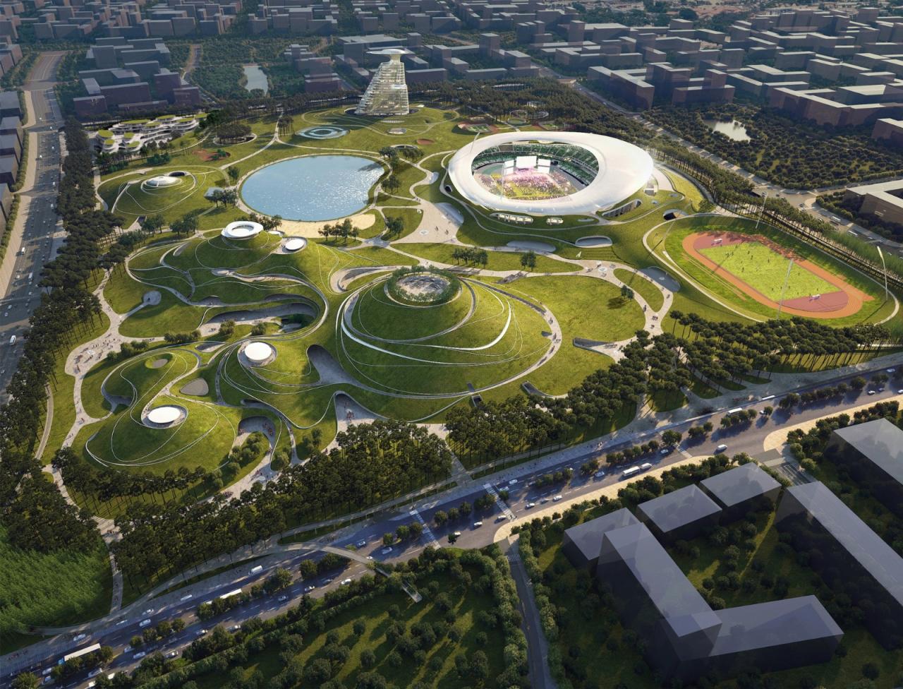BIM建筑|全球最大覆土建筑群设计:“消失的体育场”/ MAD马岩松 BIM建筑|全球最大覆土建筑群设计:“消失的体育场”/ MAD马岩松