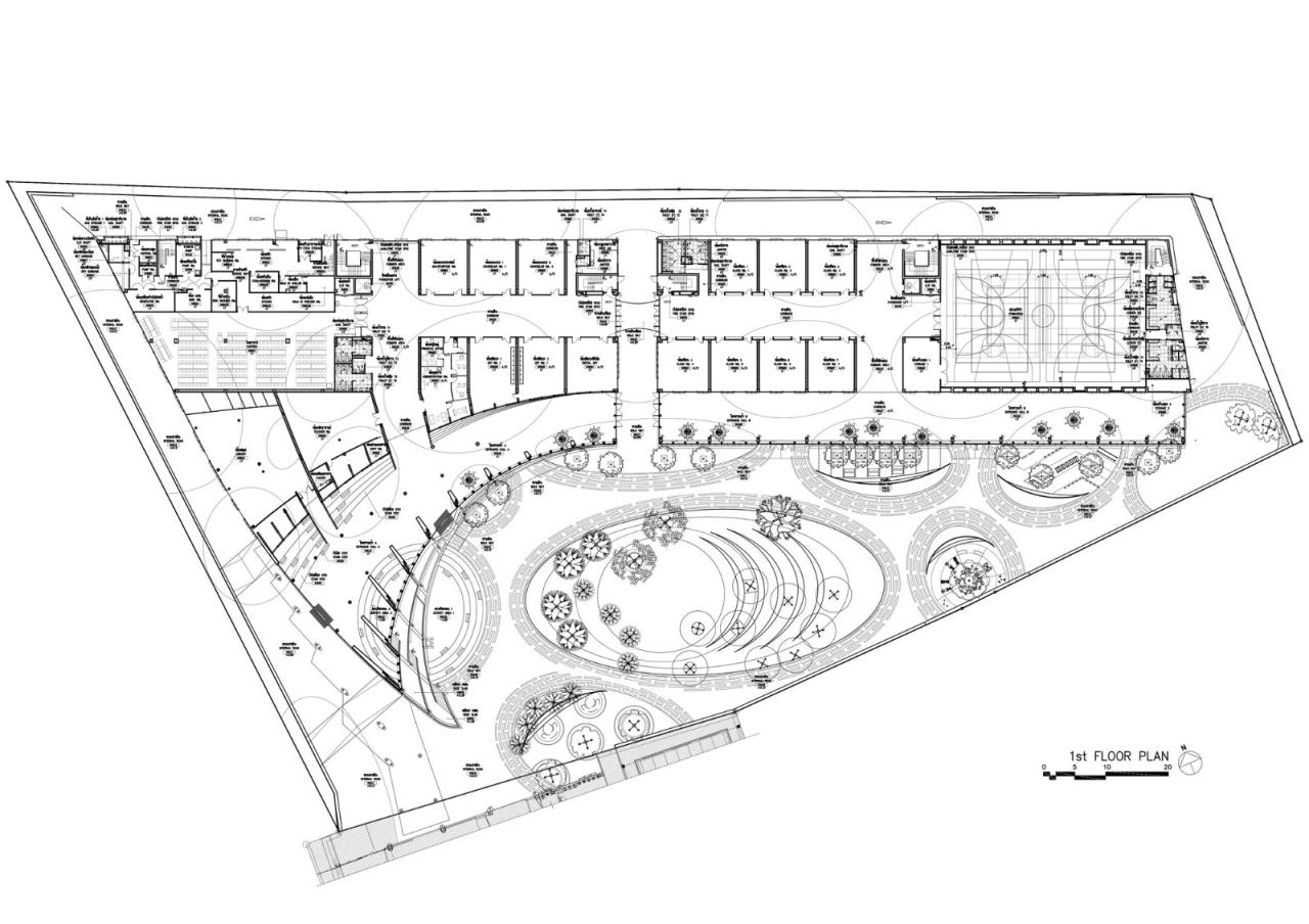 BIM建筑|扇形展开,泰国吞武里校园 SISB / Plan Architect BIM建筑|扇形展开,泰国吞武里校园 SISB / Plan Architect