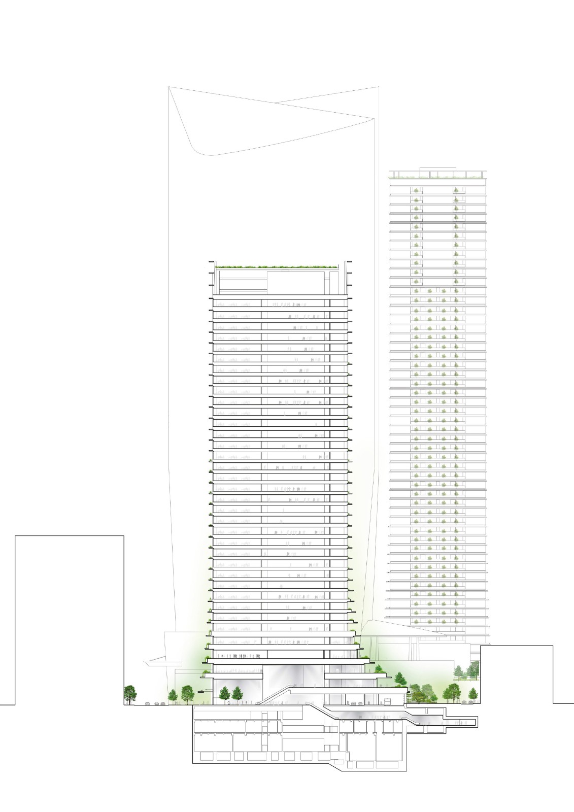 BIM建筑|东京最高区,虎之门之丘 / ingenhoven architects BIM建筑|东京最高区,虎之门之丘 / ingenhoven architects