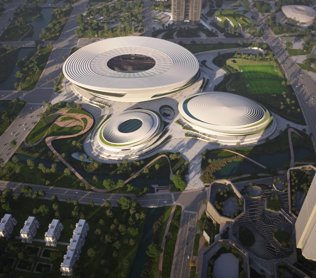 BIM建筑|层层百叶,扎哈事务所赢‘杭州未来科技文化中心国际体育中心’ BIM建筑|层层百叶,扎哈事务所赢‘杭州未来科技文化中心国际体育中心’