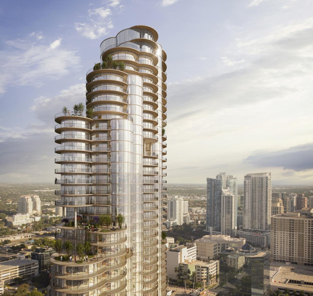 BIM建筑|堆叠圆柱,南佛罗里达综合塔楼方案 / ODA BIM建筑|堆叠圆柱,南佛罗里达综合塔楼方案 / ODA