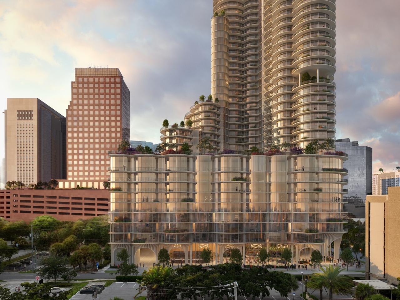 BIM建筑|堆叠圆柱,南佛罗里达综合塔楼方案 / ODA BIM建筑|堆叠圆柱,南佛罗里达综合塔楼方案 / ODA