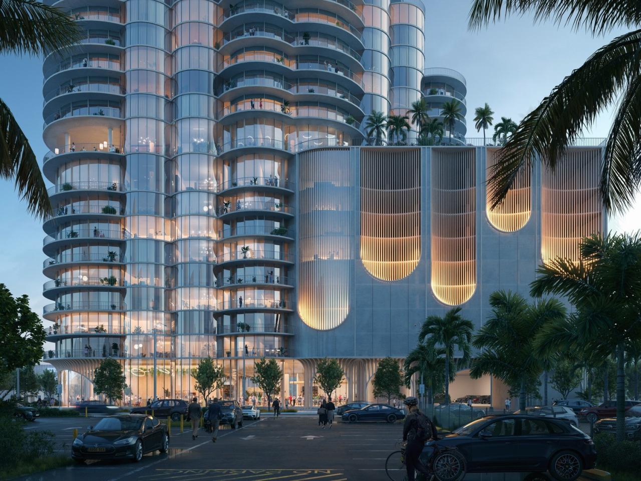 BIM建筑|堆叠圆柱,南佛罗里达综合塔楼方案 / ODA BIM建筑|堆叠圆柱,南佛罗里达综合塔楼方案 / ODA
