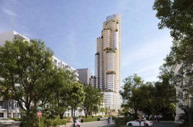 BIM建筑|堆叠圆柱,南佛罗里达综合塔楼方案 / ODA-BIM建筑网