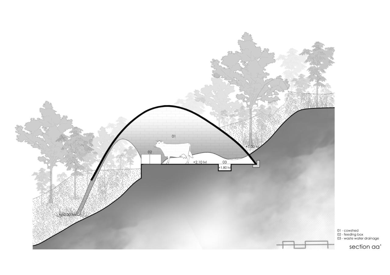 BIM建筑|薄壳拱顶结构牛棚 / Rnd Earth BIM建筑|薄壳拱顶结构牛棚 / Rnd Earth