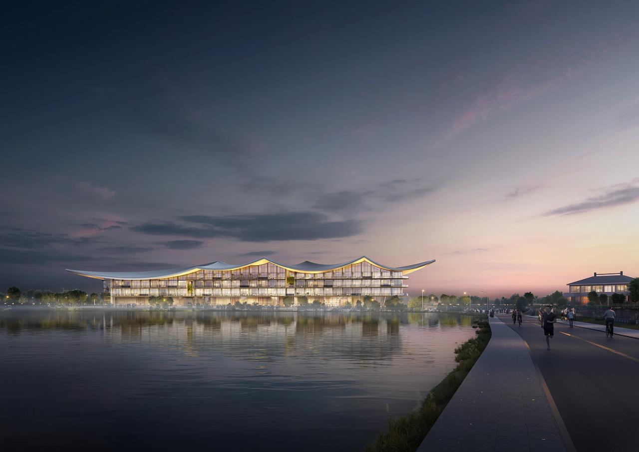 BIM建筑|东湖鹤舞:武汉湖光序曲城市度假酒店(国际竞赛优胜奖)/ 维思平建筑设计 BIM建筑|东湖鹤舞:武汉湖光序曲城市度假酒店(国际竞赛优胜奖)/ 维思平建筑设计