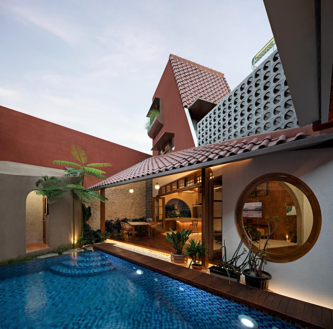 BIM建筑|爪哇屋顶+旋转房间,分心的房子 / Ismail Solehudin Architecture BIM建筑|爪哇屋顶+旋转房间,分心的房子 / Ismail Solehudin Architecture