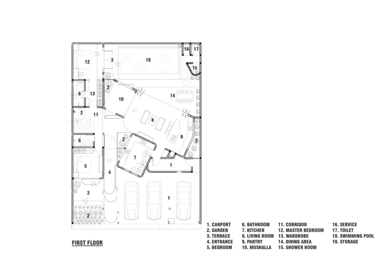 BIM建筑|爪哇屋顶+旋转房间,分心的房子 / Ismail Solehudin Architecture BIM建筑|爪哇屋顶+旋转房间,分心的房子 / Ismail Solehudin Architecture