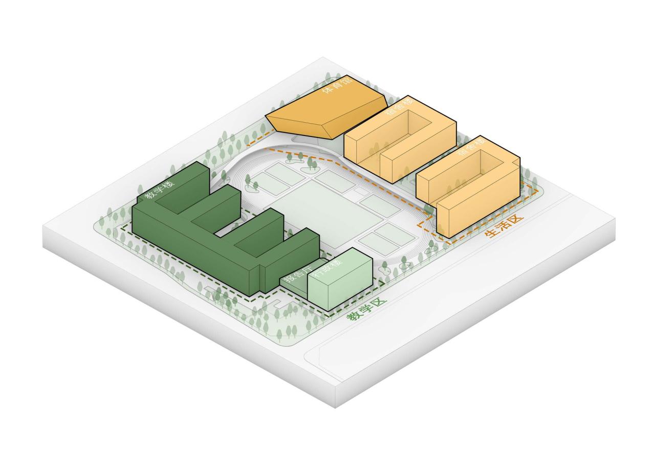 BIM建筑|南海桂城金桂高中 / 竖梁社 BIM建筑|南海桂城金桂高中 / 竖梁社