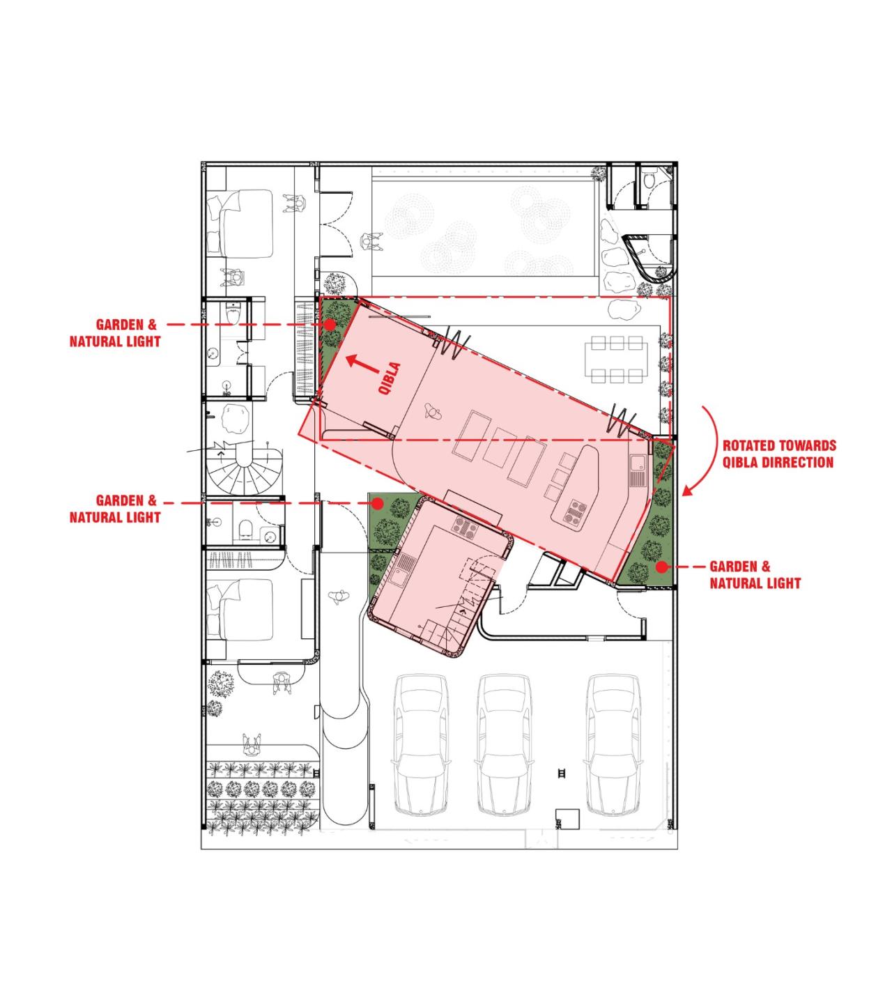 BIM建筑|爪哇屋顶+旋转房间,分心的房子 / Ismail Solehudin Architecture BIM建筑|爪哇屋顶+旋转房间,分心的房子 / Ismail Solehudin Architecture