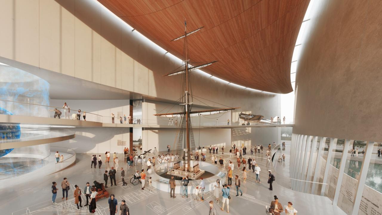 BIM建筑|美国海军新国家博物馆入围方案揭晓:Perkins&Will方案展示 BIM建筑|美国海军新国家博物馆入围方案揭晓:Perkins&Will方案展示