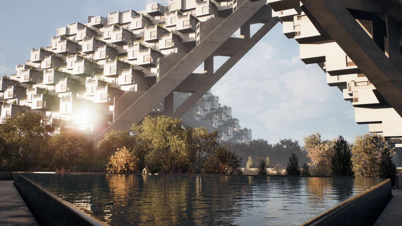 BIM建筑|数字科技重筑建筑理想: HILLSIDE,以虚幻引擎5与RealityCapture 重现栖息地67的最初愿景 / 萨夫迪建筑事务所 BIM建筑|数字科技重筑建筑理想: HILLSIDE,以虚幻引擎5与RealityCapture 重现栖息地67的最初愿景 / 萨夫迪建筑事务所