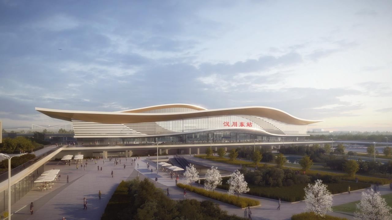 BIM建筑|新建沪渝蓉高铁武宜段——汉川东站 / 中南建筑设计院股份有限公司 BIM建筑|新建沪渝蓉高铁武宜段——汉川东站 / 中南建筑设计院股份有限公司