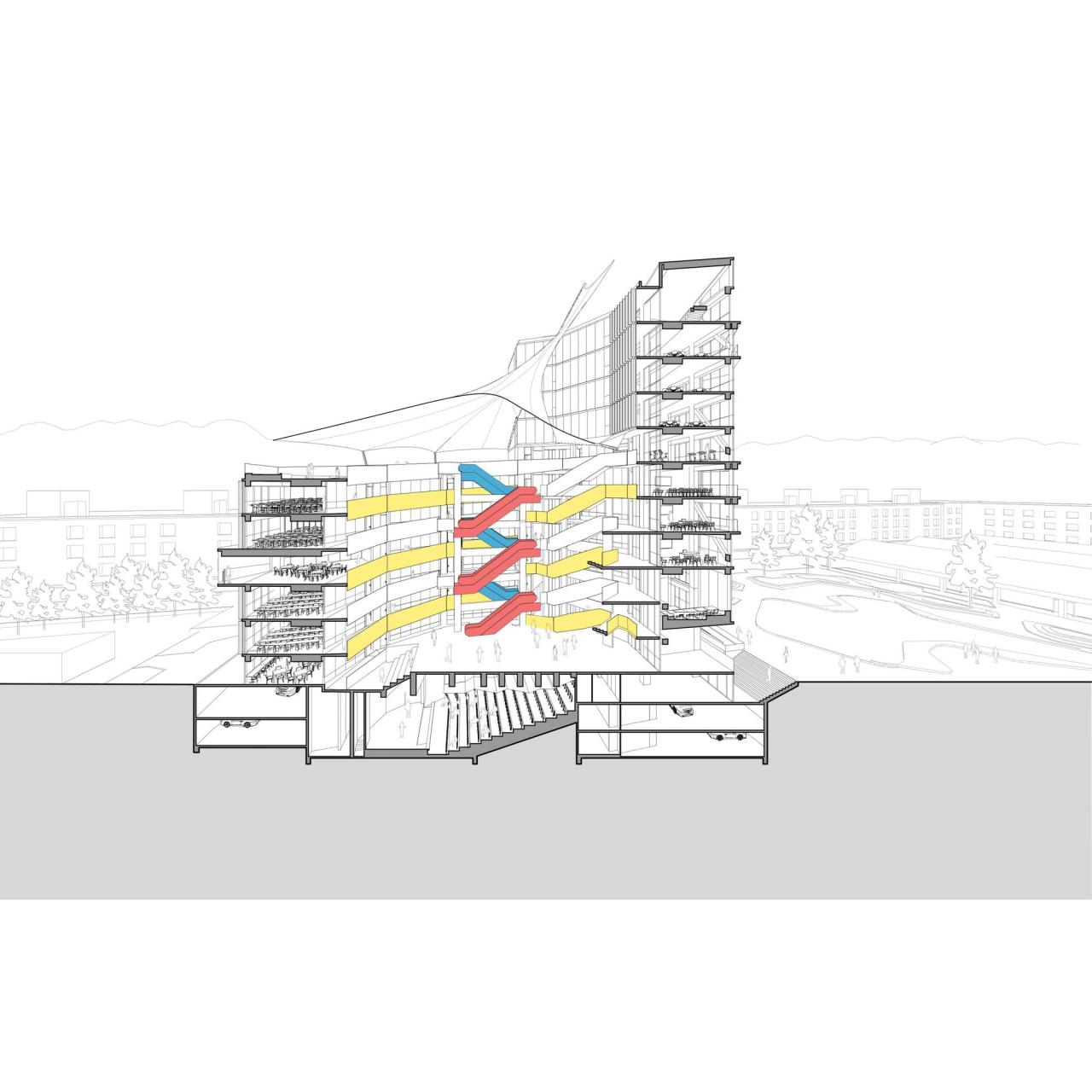 BIM建筑|楼梯漫步,圣地亚哥大学商业与经济学院 FAE / Marsino Arquitectura BIM建筑|楼梯漫步,圣地亚哥大学商业与经济学院 FAE / Marsino Arquitectura