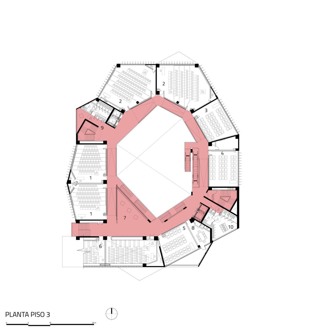 BIM建筑|楼梯漫步,圣地亚哥大学商业与经济学院 FAE / Marsino Arquitectura BIM建筑|楼梯漫步,圣地亚哥大学商业与经济学院 FAE / Marsino Arquitectura