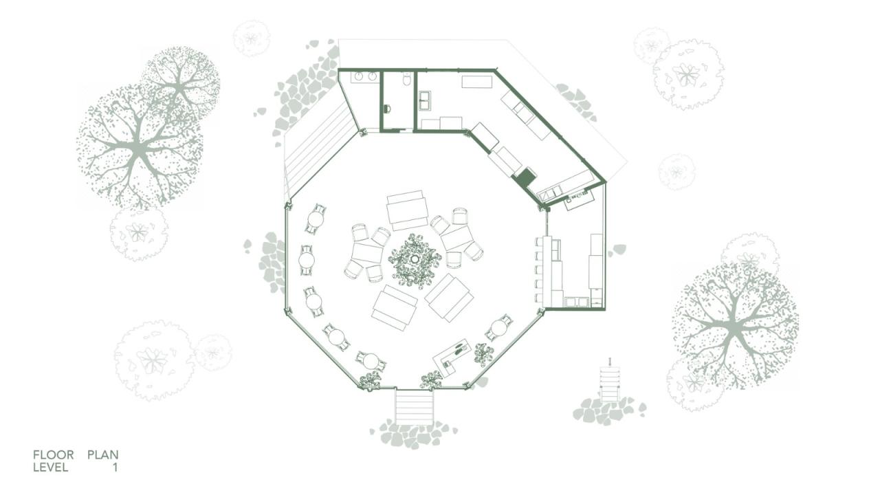 BIM建筑|八角餐厅和工作区 / Stilt Studios BIM建筑|八角餐厅和工作区 / Stilt Studios