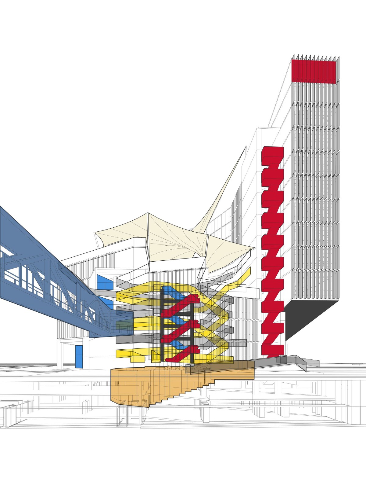 BIM建筑|楼梯漫步,圣地亚哥大学商业与经济学院 FAE / Marsino Arquitectura BIM建筑|楼梯漫步,圣地亚哥大学商业与经济学院 FAE / Marsino Arquitectura