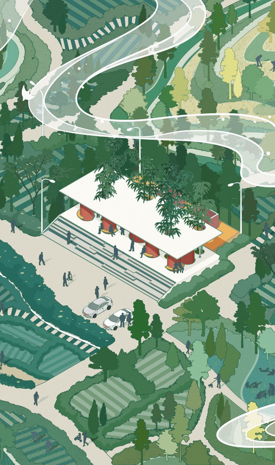 BIM建筑|竹影摇曳的无性别公共卫生间:安石卷厕 / 在行建筑 BIM建筑|竹影摇曳的无性别公共卫生间:安石卷厕 / 在行建筑