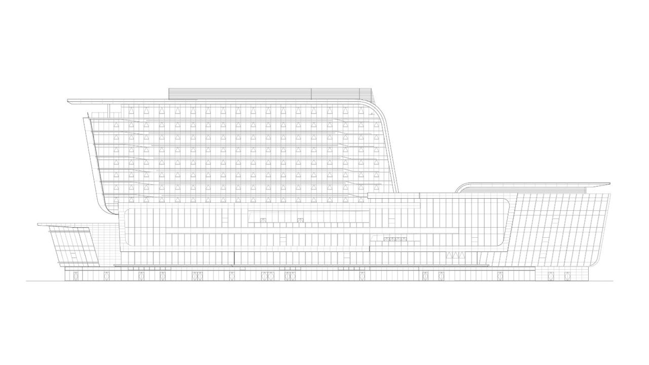 BIM建筑|上海新虹桥灿辉希尔顿五星级酒店:一幅展现流线与速度感的立面画卷 / 三益建筑 BIM建筑|上海新虹桥灿辉希尔顿五星级酒店:一幅展现流线与速度感的立面画卷 / 三益建筑
