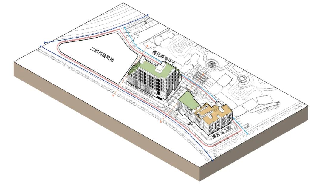 BIM建筑|多层养老中心与外部环境的互动-博元养老中心 / UUA BIM建筑|多层养老中心与外部环境的互动-博元养老中心 / UUA