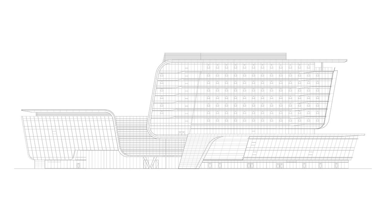 BIM建筑|上海新虹桥灿辉希尔顿五星级酒店:一幅展现流线与速度感的立面画卷 / 三益建筑 BIM建筑|上海新虹桥灿辉希尔顿五星级酒店:一幅展现流线与速度感的立面画卷 / 三益建筑