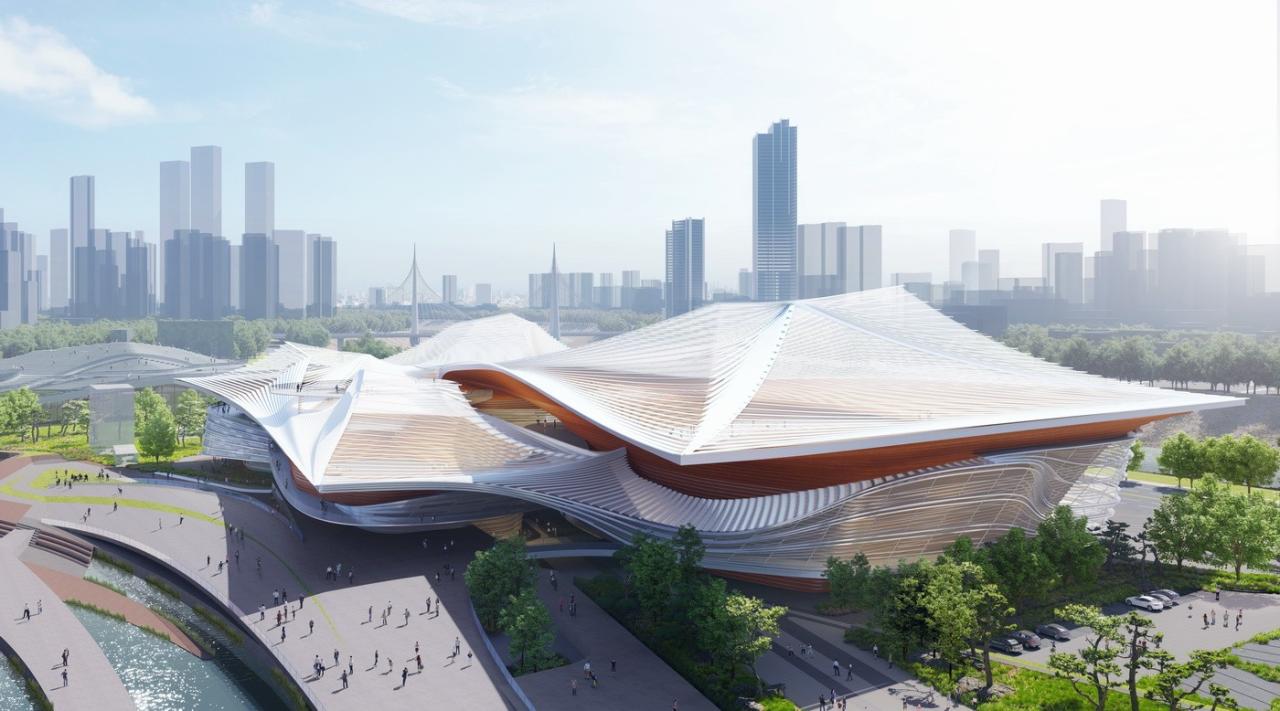 BIM建筑|武汉戏曲中心:观湖望江绘山水,古琴台曲遇园林 / 维思平建筑设计 BIM建筑|武汉戏曲中心:观湖望江绘山水,古琴台曲遇园林 / 维思平建筑设计