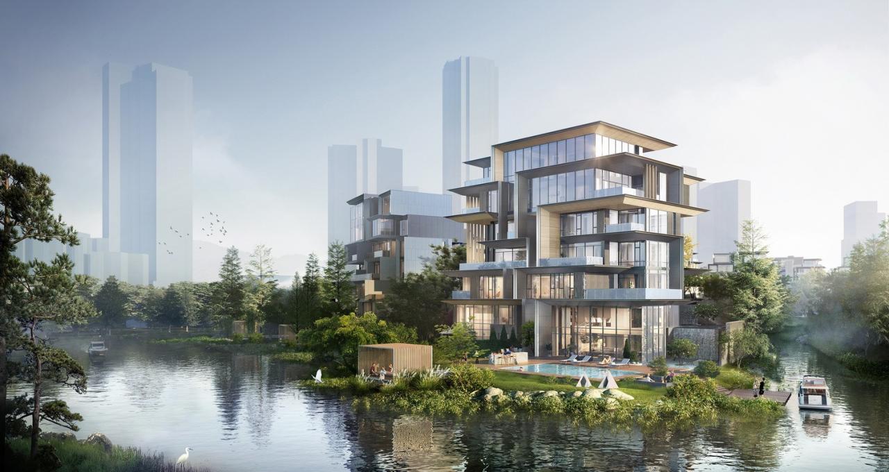 BIM建筑|成都麓湖黑石岛:垂直五连墅 / 孟凡浩-line+建筑事务所 BIM建筑|成都麓湖黑石岛:垂直五连墅 / 孟凡浩-line+建筑事务所