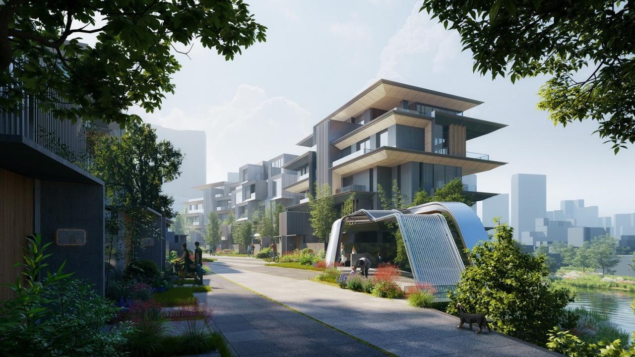 BIM建筑|成都麓湖黑石岛:垂直五连墅 / 孟凡浩-line+建筑事务所 BIM建筑|成都麓湖黑石岛:垂直五连墅 / 孟凡浩-line+建筑事务所