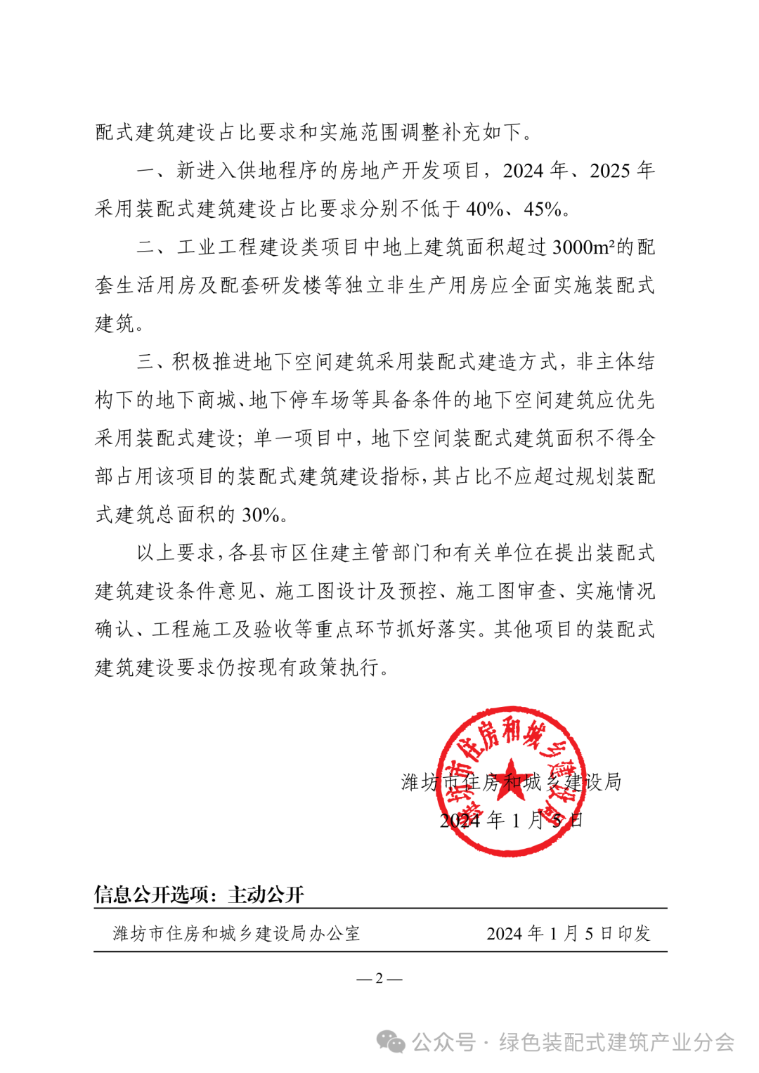 装配式政策|山东│潍坊市装配式建筑建设占比要求和实施范围最新通知 装配式政策|山东│潍坊市装配式建筑建设占比要求和实施范围最新通知