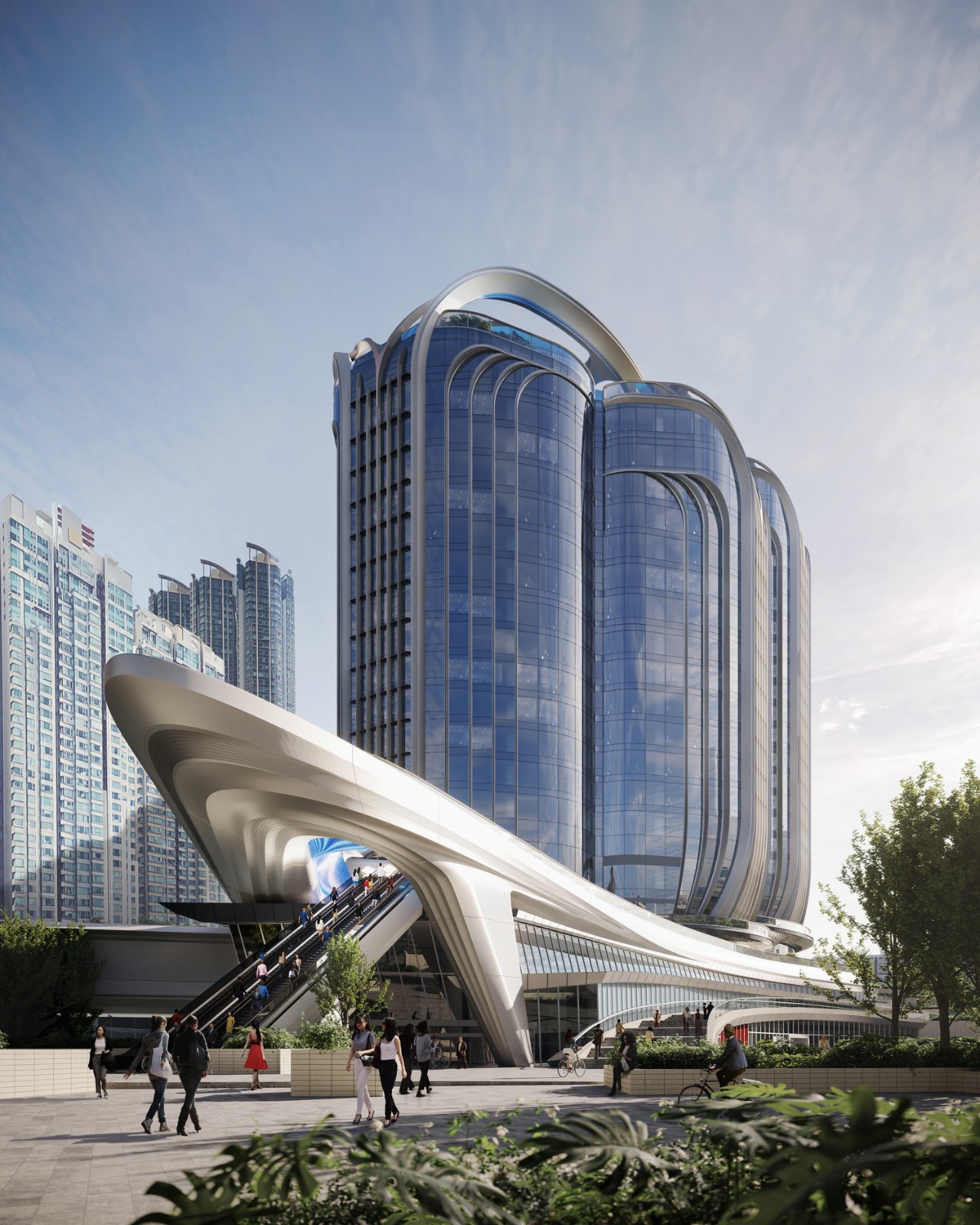 BIM建筑|香港西九龙高铁总站上盖方案 / 扎哈·哈迪德建筑设计事务所 BIM建筑|香港西九龙高铁总站上盖方案 / 扎哈·哈迪德建筑设计事务所