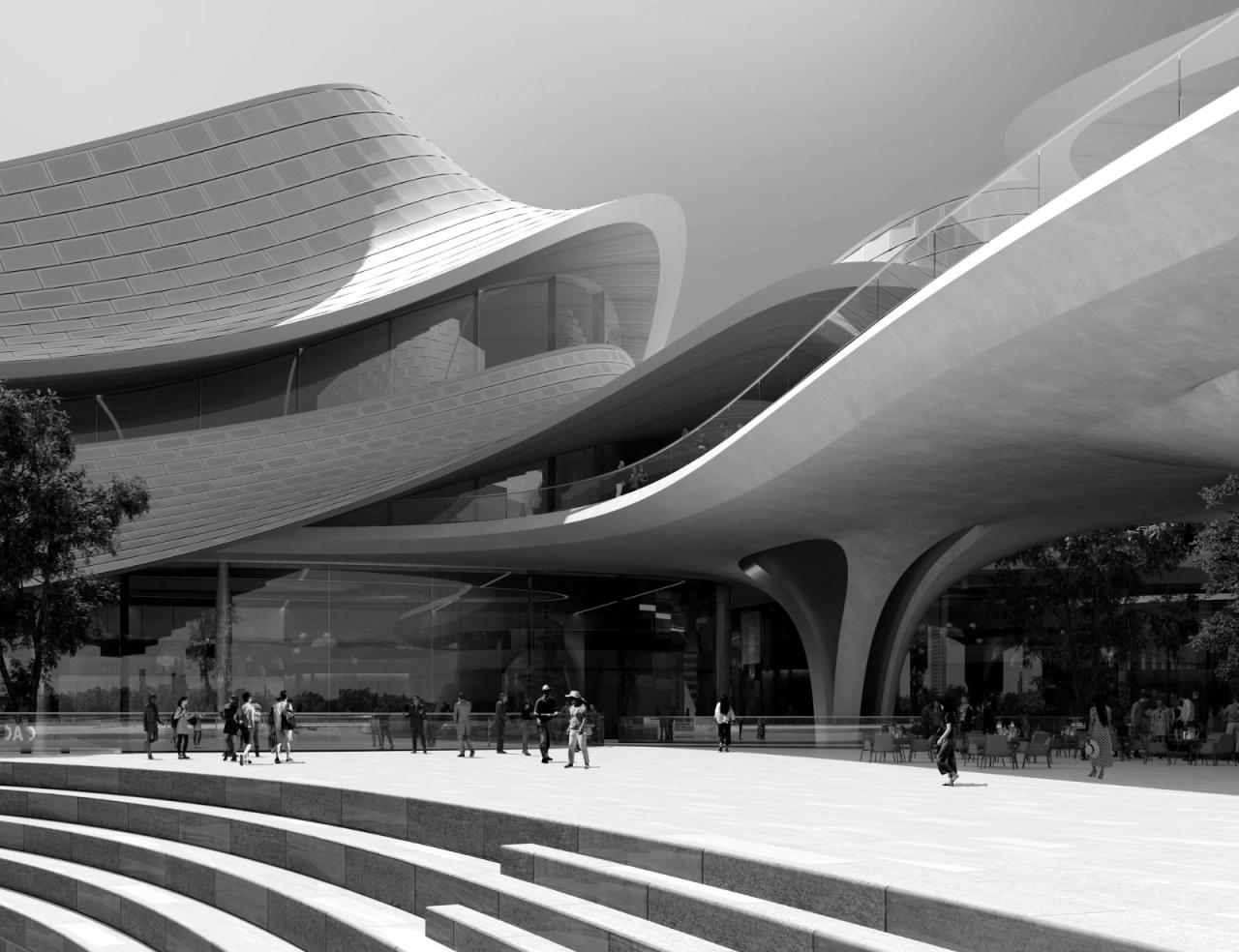 BIM建筑|‘曹娥江文化艺术中心’中标方案 / ZHA + 中南建院 BIM建筑|‘曹娥江文化艺术中心’中标方案 / ZHA + 中南建院