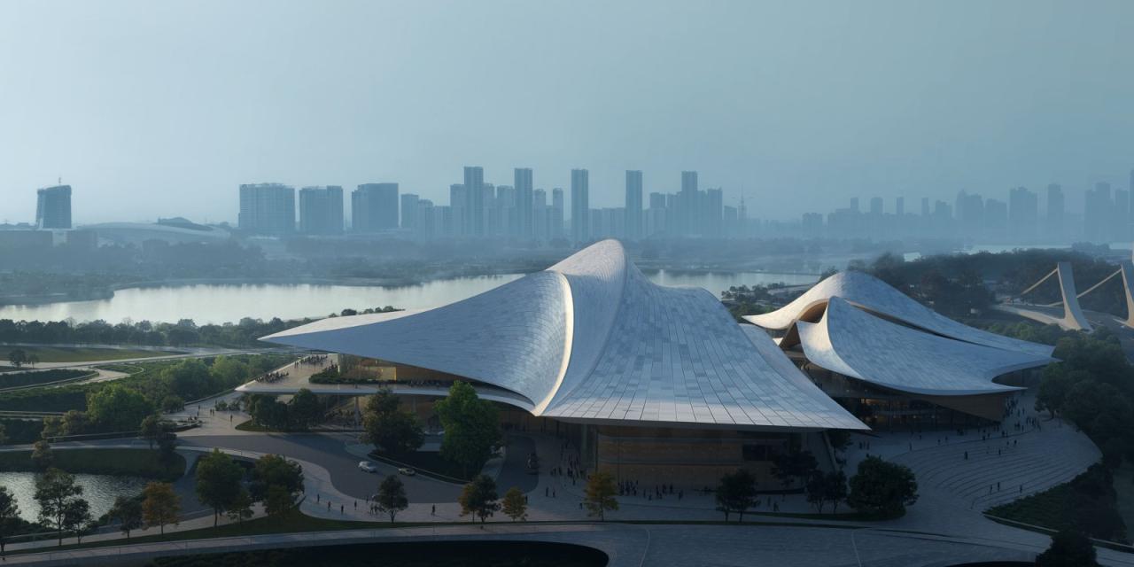 BIM建筑|‘曹娥江文化艺术中心’中标方案 / ZHA + 中南建院 BIM建筑|‘曹娥江文化艺术中心’中标方案 / ZHA + 中南建院