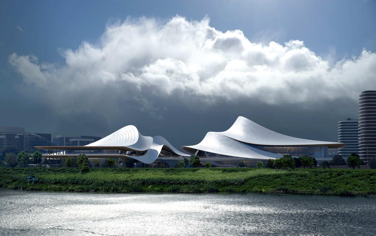 BIM建筑|‘曹娥江文化艺术中心’中标方案 / ZHA + 中南建院 BIM建筑|‘曹娥江文化艺术中心’中标方案 / ZHA + 中南建院
