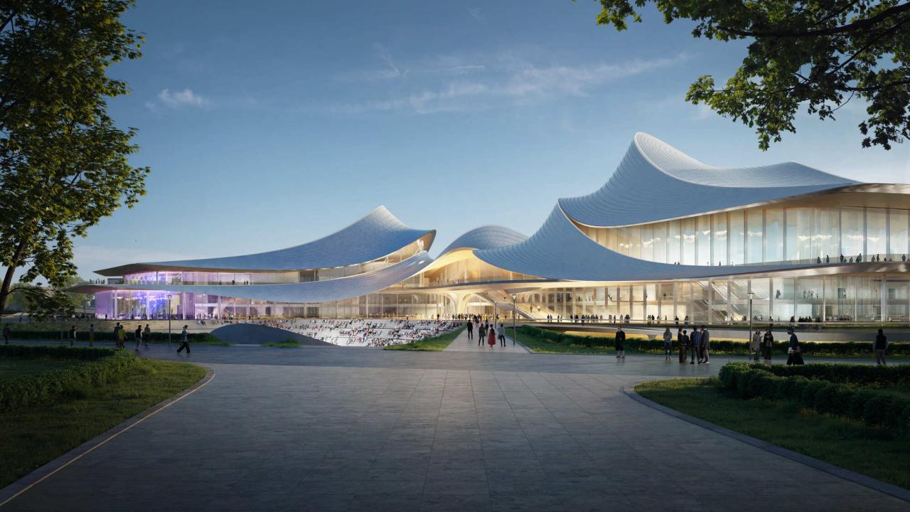 BIM建筑|‘曹娥江文化艺术中心’中标方案 / ZHA + 中南建院 BIM建筑|‘曹娥江文化艺术中心’中标方案 / ZHA + 中南建院
