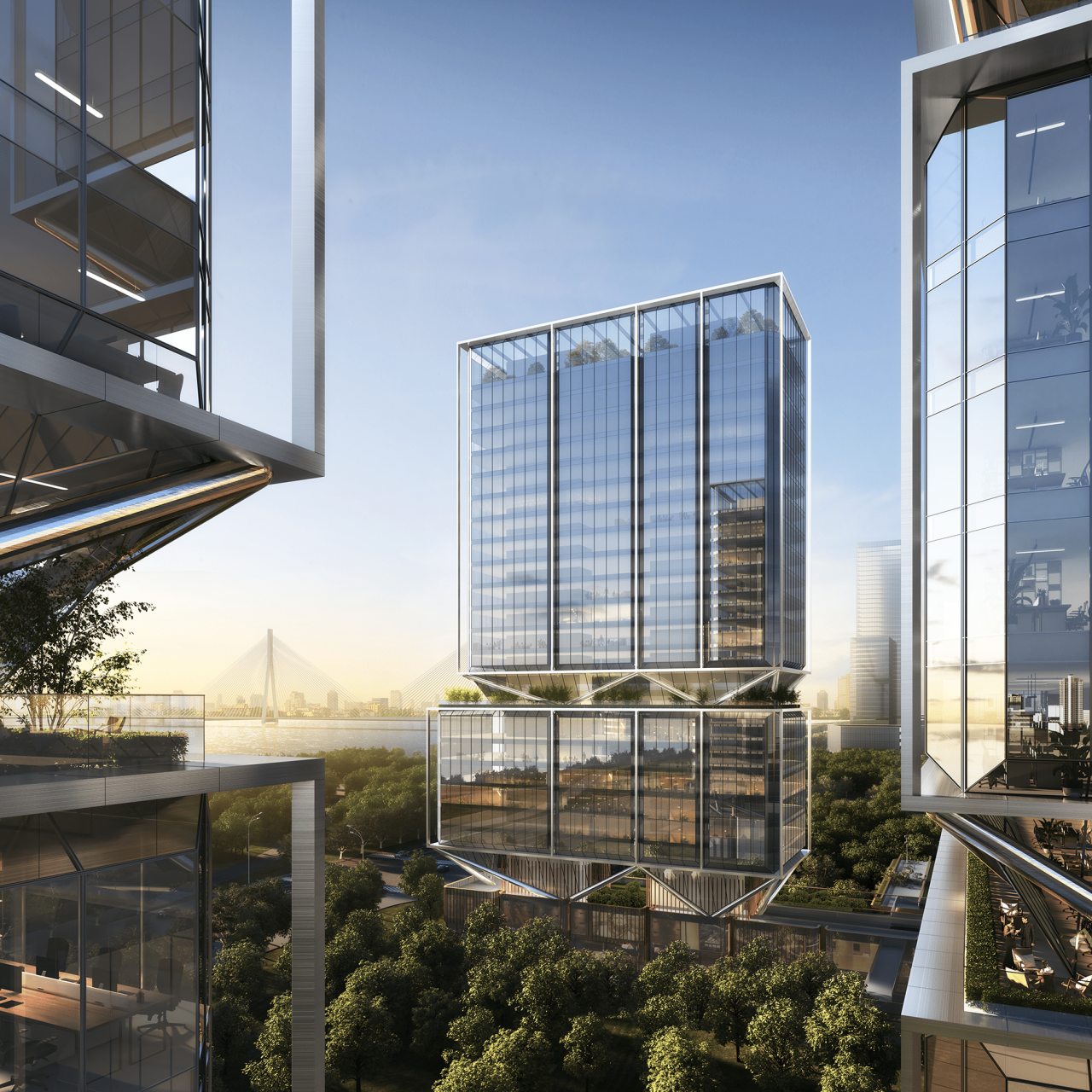 BIM建筑|武汉长江中心国际竞赛方案 / line+朱培栋关于城市坐标的双重思考 BIM建筑|武汉长江中心国际竞赛方案 / line+朱培栋关于城市坐标的双重思考